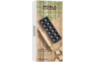 Coffret moule à raviolis 5x5cm antiadhésif + mini rouleau Kitchen Craft