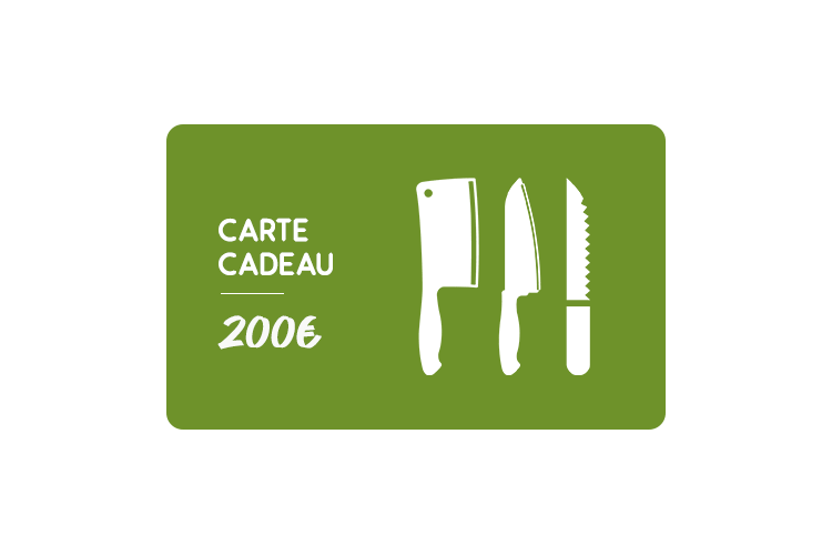 Carte cadeau 200€ Couteauxduchef.com Carte cadeau 200€ Couteauxduchef.com