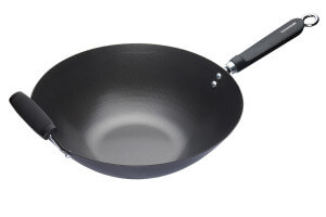 Wok antiadhésif Kitchen Craft acier carbone 36cm