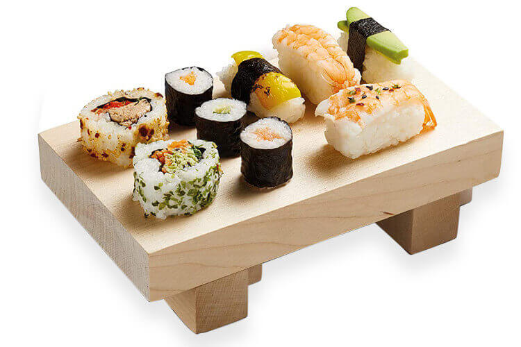 Lurrose Sashimi Sushi De Service en Bois Plaque Style Japonais Vaisselle en Bois Conseil Sushi Plateau De Coupe
