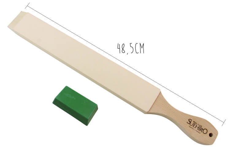 Set stropping cuir de polissage japonais Suehiro 48,5cm + pâte abrasive
