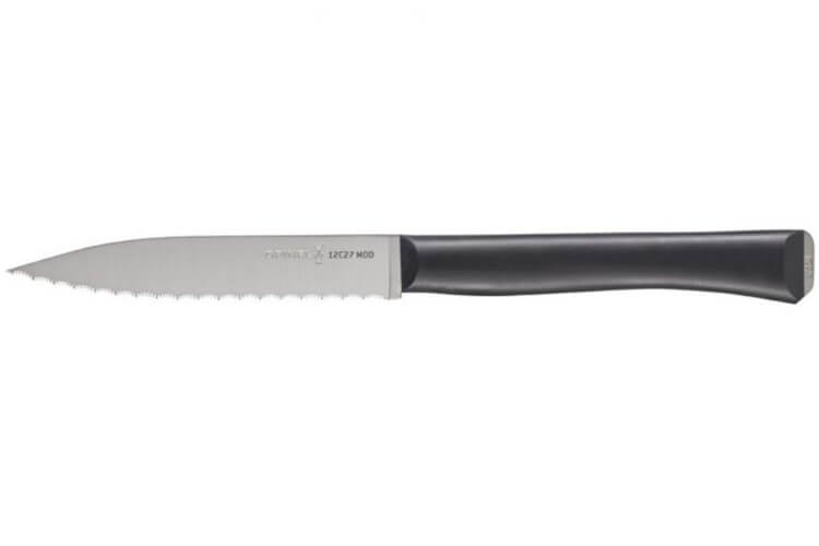 Couteau d'office Intempora Opinel n°226 lame crantée 10cm manche bleu marine