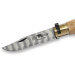 Couteau artisanal Old Bear damas M lame inox 8cm manche olivier avec virole