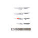 Set de 4 couteaux japonais Global GS lame en acier inox + barre aimantée