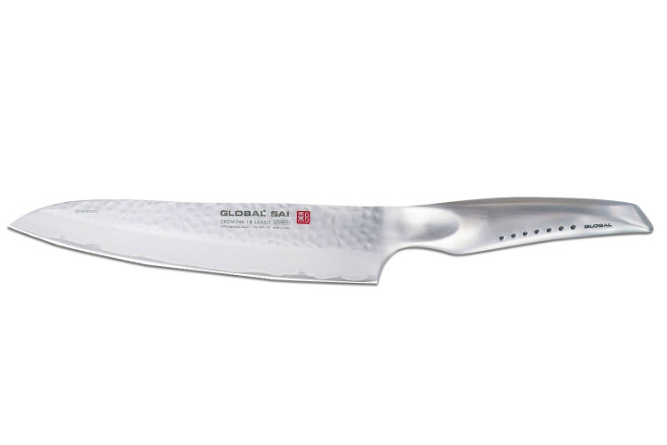 Couteau de chef japonais global sai 02 lame martelée 21cm