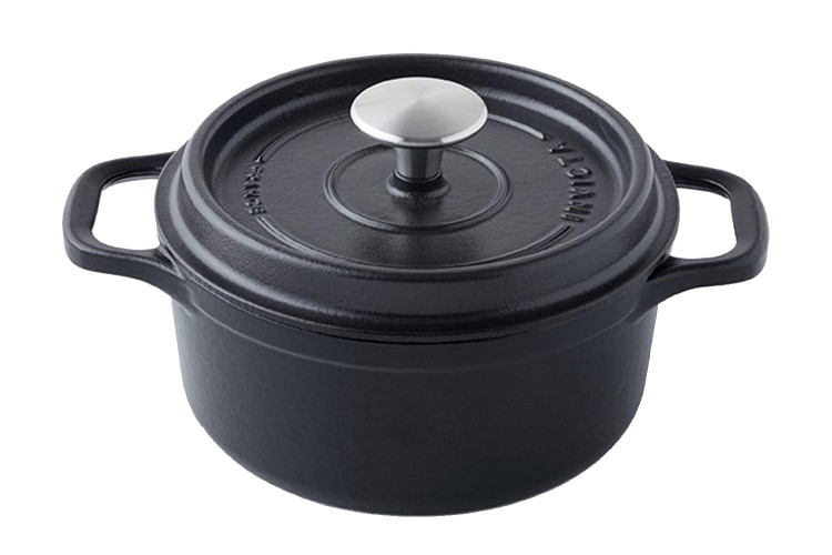 Cocotte ronde Invicta en fonte &eacute;maill&eacute;e noire 32cm