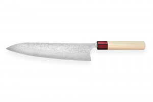 Couteau de chef japonais artisanal Masakage Kiri 24cm damas 49 couches