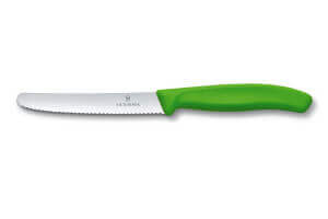 Couteau de table Victorinox SwissClassic vert lame à dents 11cm
