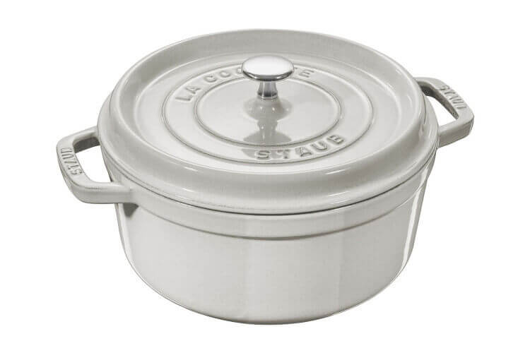 Cocotte STAUB ronde en fonte émaillée truffe blanche