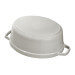 Cocotte STAUB ovale en fonte émaillée truffe blanche