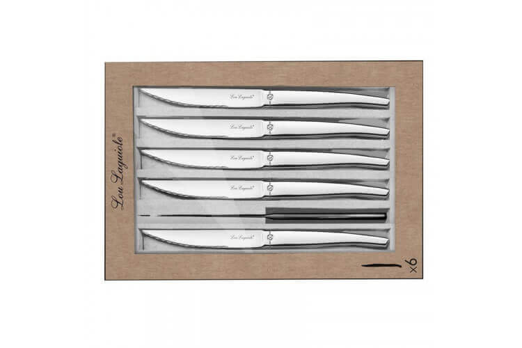 Couteaux à steak, ensemble de 6 couteaux de table en acier inoxydable,  dentelés, ultra
