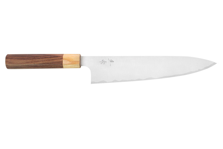Couteau de chef japonais artisanal Kei Kobayashi SG2 Octogone 21cm