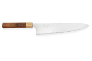 Couteau de chef japonais artisanal Kei Kobayashi SG2 Octogone 24cm