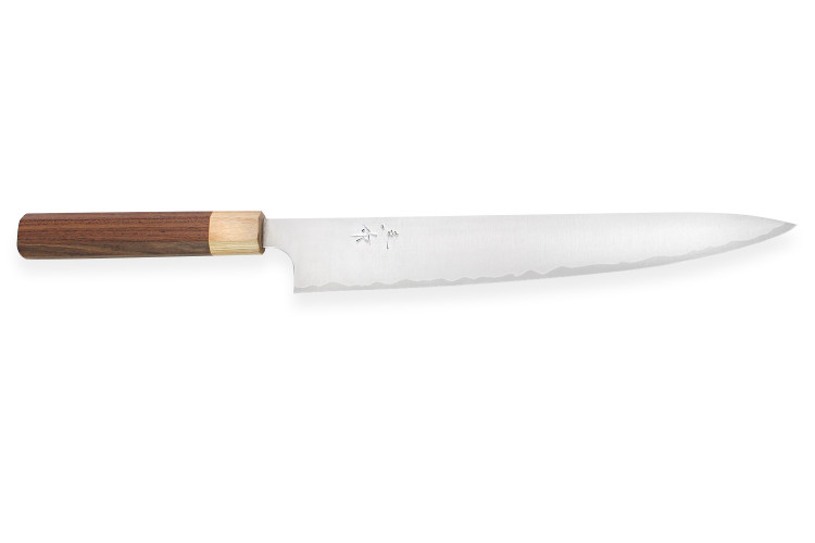 Couteau sujihiki japonais artisanal Kei Kobayashi SG2 Octogone 27cm