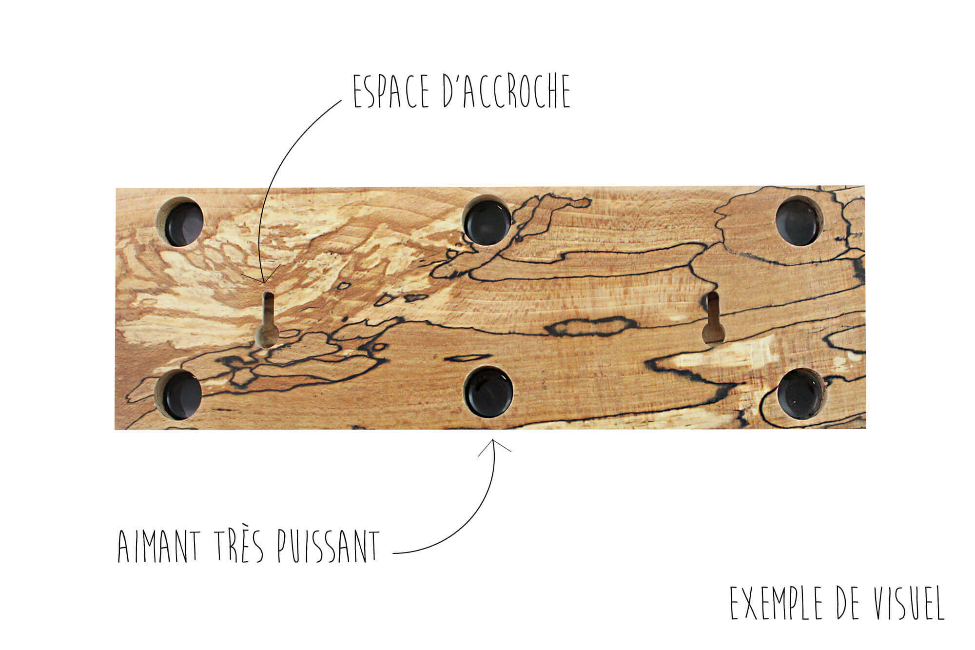 Puissantes boules magnétiques (3) en bois de hêtre. France