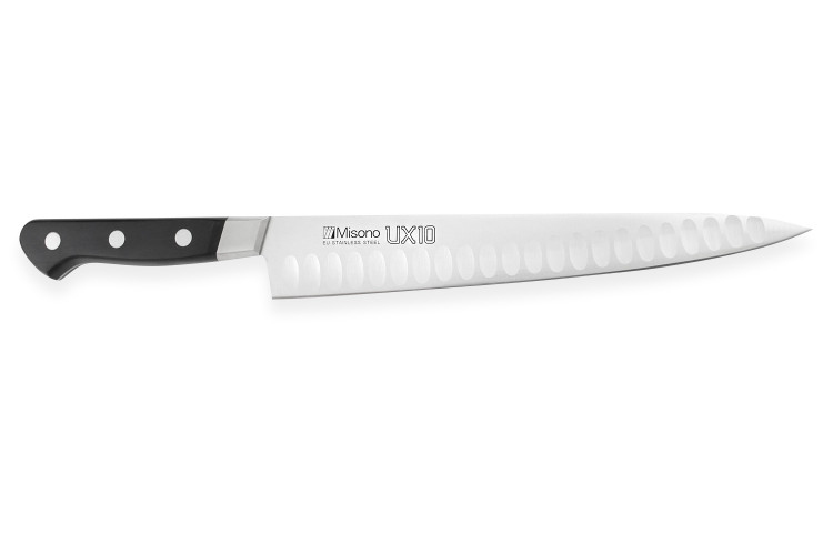 Couteau &agrave; d&eacute;couper japonais Misono UX10 alv&eacute;ol&eacute; 24cm