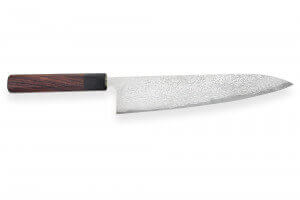Couteau de chef japonais artisanal Takeshi Saji R2 Damas 24cm