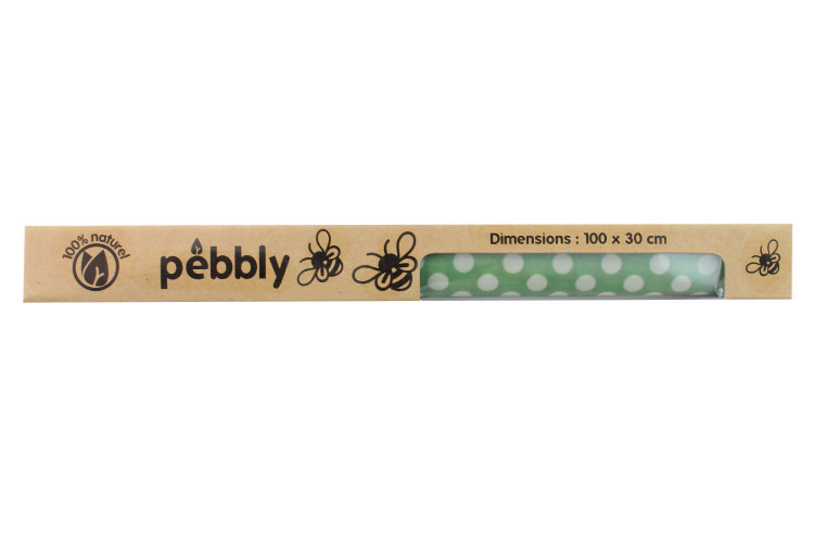 Rouleau d'emballage alimentaire &agrave; la cire d'abeille Pebbly r&eacute;utilisable 1m