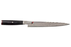 Couteau sujihiki japonais Miyabi 5000FCD lame 24cm damas 48 couches manche pakkawood