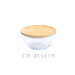 Bol de conservation en verre Pebbly avec couvercle en bambou