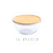 Bol de conservation en verre Pebbly avec couvercle en bambou