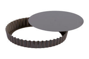 Tourtière ronde cannelée Gobel anti-adhérent fond mobile