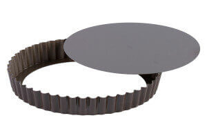 Tourtière ronde cannelée Gobel anti-adhérent fond mobile