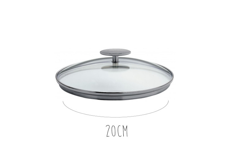 Couvercle en verre bomb&eacute; Cristel Platine