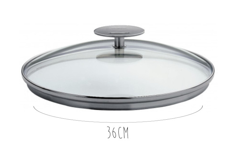 Couvercle en verre bomb&eacute; Cristel Platine