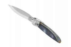Couteau pliant K2.15M manche acier décor imprimé 3D jean 11,5cm