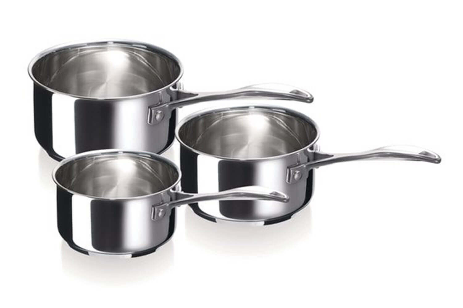Set de 3 casseroles Triple fond - acier inoxydable - Argent