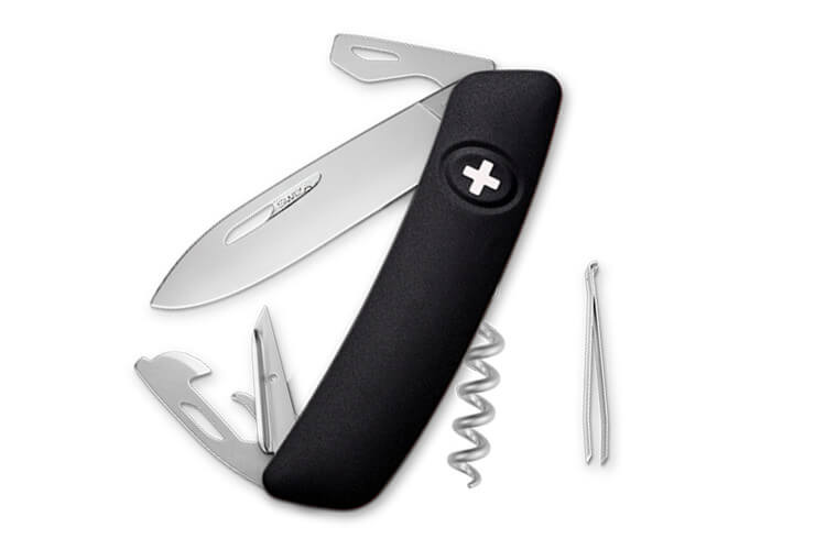 Couteau multifonction SWIZA D03 noir mat 11 fonctions 95mm