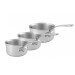 Set de 3 casseroles Mauviel M'Urban3 en inox 16, 18 et 20cm avec poignée fixe