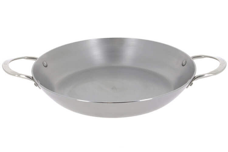 Poêle à Paëlla De Buyer Mineral B en fer 2 anses inox rivetées ø32cm