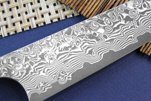 Couteau universel japonais artisanal Yoshimi Kato 15cm VG10 Nickel Damascus cerisier