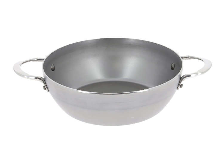 Sauteuse paysanne De Buyer Mineral B en fer bomb&eacute;e 2 anses