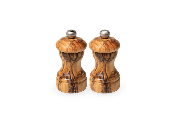 Coffret duo moulin à sel et poivre Peugeot Bistro en bois d'olivier 10cm