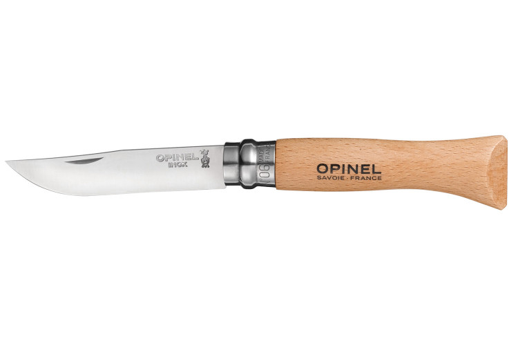 Couteau Opinel traditionnel N°06 lame 7cm virole tournante manche en hêtre