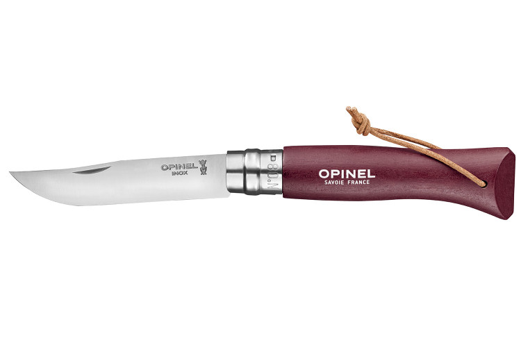Couteau Opinel N&deg;08 Baroudeur lame 8,5cm manche grenat