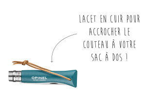 Couteau Opinel n°06 Baroudeur lame 7cm manche turquoise