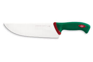 Couteau de boucher professionnel Sanelli Premana lame large 24cm manche vert