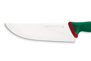 Couteau de boucher professionnel Sanelli Premana lame large 24cm manche vert