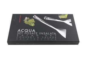 Couverts à salade Bugatti Acqua en acier inoxydable 18/10 - 30cm