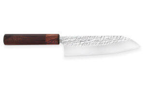 Couteau santoku japonais artisanal Yu Kurosaki Raijin acier cobalt 16,5cm