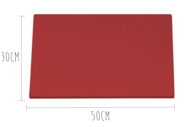 Planche à découper polyéthylène rouge HD500 avec fixations 50x30cm