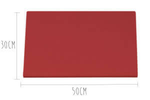 Planche à découper polyéthylène rouge HD500 avec pieds 50x30cm