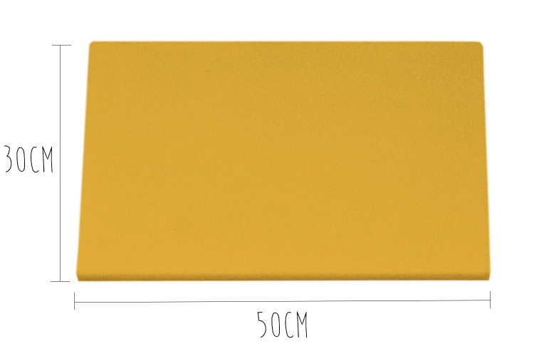 Planche à découper polyéthylène jaune HD500 avec fixations 50x30cm