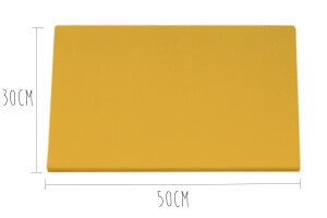 Planche à découper polyéthylène jaune HD500 avec pieds 50x30cm