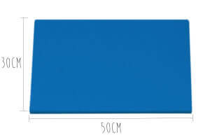 Planche à découper polyéthylène bleue HD500 avec pieds 50x30cm