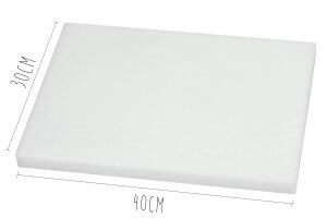 Planche à découper épaisse polyéthylène blanc HD500 40x30cm
